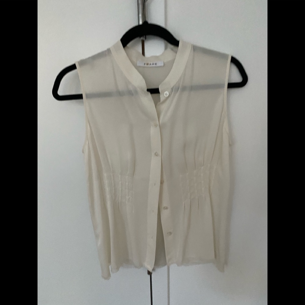 Frame ivory silk blouse